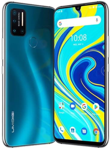 UMIDIGI Handy Ohne Vertrag, 6,3 FHD+ 2K-Display, 64GB ROM,16MP+16MP+5MP+5MP Kamera, 4150mAh Akku,4G Dual SIM Simlockfreie Handys,4GB RAM,Smartphone Android, Fingerabdruck, GPS/OTG/3 Slot, Blu