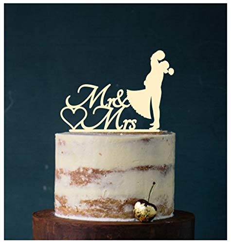 Cake Topper, Kuss, Tortenstecker, Tortefigur Acryl, Hochzeit Hochzeitstorte Kuchenaufstecker (Elfenbein) Art.Nr. 5020