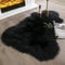 Ashler Home Deco Weicher Kunstfell-Teppich aus Schaffell, schwarz, flauschig, für Schlafzimmer, Wohnzimmer, 7 x 90 cm