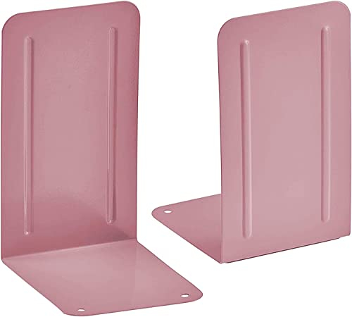 Acrimet Premium Buchstützen aus Metall rutschfest Schwerlast 17.5 x 10 x 11.7 cm (Rosa) (1 Paar)