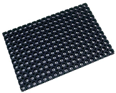 Ultralux Large Durable Rubber Drainage Mat, 80 x 120cm, Non-Slip Floor Mat with Holes, All Weather Floor Protector, Indoor Outdoor, Black Heavy Duty Anti-Fatigue Rubber Commercial Floor Matting