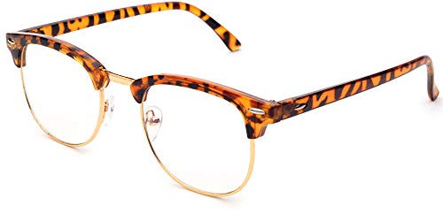 Fuisetaea Kurzsichtige Brille -0.50 Stärke Mode Leichte Männer Frauen Myopie Distanz Brille Schildkröte