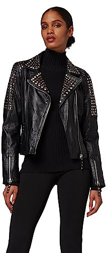 Lederjacke Valmet - Damen Jacke mit Nieten aus Premium Lamm Leder (Echtleder)