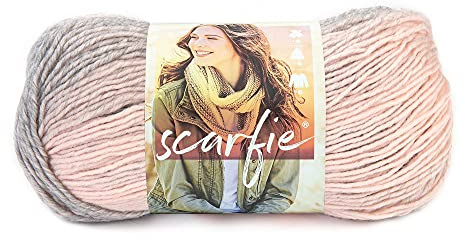Lion Brand Yarn (1 Knäuel) „Scarfie“ voluminöser Garn, Pink/Silber