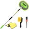GreatCool Car Wash Brush Kit With Super Long Handle, 2 in 1 Chenille Microfiber Car Wash Mop Cleaning Mitt Suitable for Washing Cars Truck SUV RV Caravans and Household, Scratch Free (Green kit)