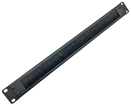 Jingchengmei 1U Disassembled Cable Management Panel with Brush for Cable Entry for 19 Rack or Cabinet Black (BF01UAB2)