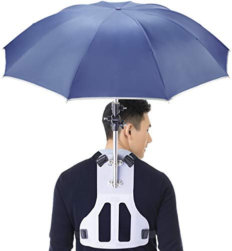 Primo Supply Handles Free Strap On Wearable Self Umbrella Sun UV Rain Blocker Fishing Outdoor Camping Use Running Jogging Canoe Kayak Shade Avoid Skin Problems Caused By Sunlight | Blue