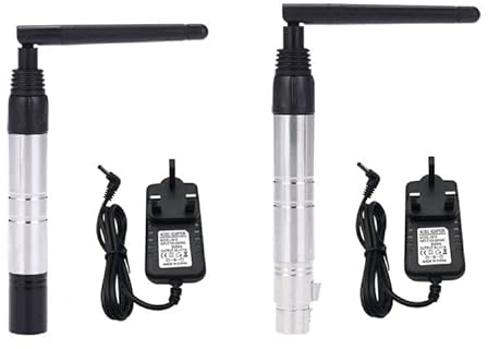 Li-xada DMX Transmitter / DMX Transmitter, 1000 m Ultra Long Distance 2.4 G ISM DMX512 Wireless Transmitter Amp, Receiver 23DBM Light Control with Antenna for Stage Light PAR Effect Lamp