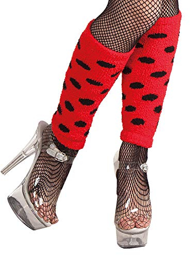 WOOOOZY Stulpen Beinwärmer Marienkäfer, rot-schwarz