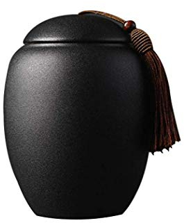 Boîte à thé en céramique de style vintage chinois, boîte à thé traditionnelle, boîte à thé noire, couvercle hermétique, décoration pour la maison