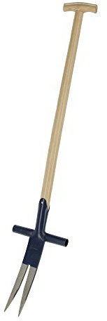 Kerbl Picadora de ampfer (para picadura de malas hierbas, mango en T, de acero forjado, para eliminar toda la raíz, control de los campos en pastizales) 29099