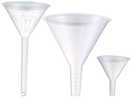 Young4us Plastic Funnel Set, 3 Pcs Lab PP Funnels, 100mm x 1, 75mm x 1, 50mm x 1 (Pack of 3)