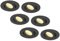 HOFTRONIC - 6er LED Einbaustrahler 230V Schwarz IP44 Wasserdicht Dimmbar Schwenkbar 2700K Extra Warmweiß 6x8W 6x650 Lumen Bad Einbauleuchte Einbauspot für innenbereich und Außenbereich