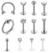 Sunligoo 12er 16G Lippenpiercing Nasenpiercing Set Chirurgenstahl Monroe Labret Stecker Septum Hufeisen Ring Bioflex Retainer Tragus Helix Knorpel Ohrstecker Lippenpiercing