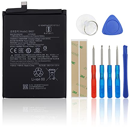 SwarKing Batería de repuesto compatible con Poco X3 NFC M2007J20CG, M2007J20CT BN57 con kit de herramientas