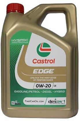 LUBRIALPHA - Edge 0W-20 C5 Olio Motore | Tecnologia Fluid TITANIUM | Per Benzina e Diesel | Specifiche ACEA C5 e API SN Plus | Conf. 4L | GM dexos1 GEN 2 Approved