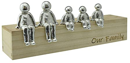 Välj din egen familjekombination metallskulpturfigurer (3 barn)