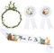 4 Stück Mom to Be Schärpe für Waldland Baby Shower Mom to Be Daddy to Be Korsage mit Sage Grüne Blatt Krone Girlande Kit Woodland Party accessoires für Mutterschaft Geschlecht offenbaren
