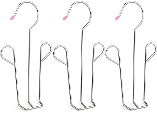 Waikas Percha para zapatos, zapatero de acero inoxidable, zapatero multifuncional con diseño de doble gancho, escurridor de zapatos para deshumidificar zapatos de cuero colgantes