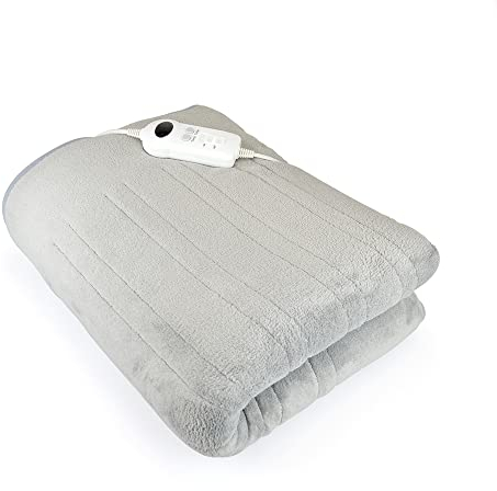STAYWARM Heated Throw - Electric Comfort Blanket - Digital Controller - Timer up to 12 hours, 9 Heat Settings, Auto Shut off - Economical - Machine Washable - 180 x 130cm - Grey - F2851GR One Size