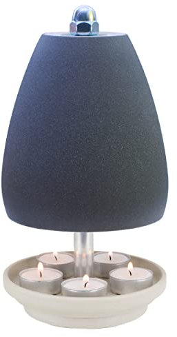 Teelichtlampe Orchidee, ANTHRAZIT - *7Jahre Garantie* - LIVESTYLE IN Keramik, Licht & Wärme, Handarbeit Teelichtofen - 5 Teelichter (inkl. Teelichter + Feuerzeug) Über 20.000 sehr zufriedene Kunden!