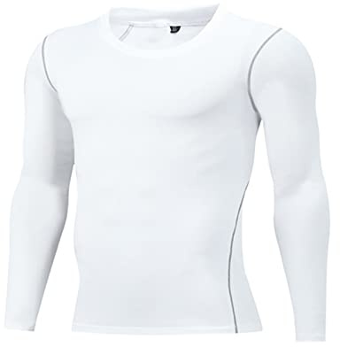 ATRACTIVOLL Maglietta a Compressione da Uomo Lunga, Maglia Termica da Corsa a Manica Lunga Fitness Asciugatura Rapida Camicia Maniche Lunghe Uomo Sport Maglia Intima Base Layer Ciclismo