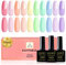 YSUVIN UV Nagellack Pastell, 10 Farben Pastell Makronen Gel Nagellack Kit, Rosa Blau Grün Lila Nagellack für Home Nail Art Maniküre, Anfänger DIY Nail Art Maniküre Salon DIY Nail