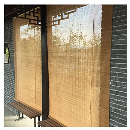 Bambusrollo Faltrollo,Jalousie Bambus Rollo, Natural Bambuswalzen, Sonnenschattenvorhang, Anti-UV-Staubdichtem Dekorativem Vorhang, Für Innen-/Außen-/Garten, Anpassbar,W100xH140cm/W39.37xH55.11in