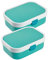 Mepal Brotdose Campus mit Bento-Einsatz & Gabel 700 ml, Farbige Lunchboxen aus Kunststoff mit Clip-Verschluss, 2er Set, ABS, 17.8 x 13.2 x 6.1 cm, türkis & türkis