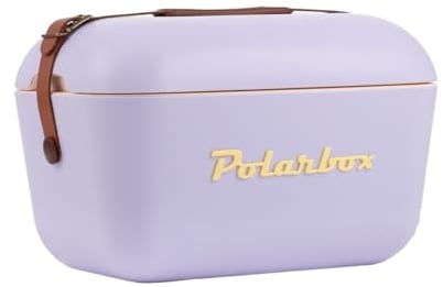 Polarbox Nevera de 12 L, hielera, Grande, para Picnic, Playa, Camping, jardín, Caja de Almacenamiento, Color Amarillo Lila clásico