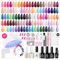 Beetles Gel Nail Polish Kit with UV Light 85 Pcs Seasonal Symphony 55 Colours Gel Polish Nail Set with Diamond Decorations & Nail Art Stickers and Manicure Tools Soak Off All Season Gel Nail Kit