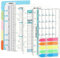 A6 Budget Planner Nachfüllset, Prefdo 82 Blatt Wochenplaner Monatskalender Einlagen 6-Loch Budgetplaner mit Bindertasche, Papiertrenner, Lineal, Index-Tabs (Set 3)