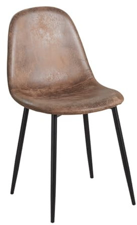 Regalos Miguel - Sillas Comedor - Silla Black Teok Polipiel Vintage - Marrón Claro