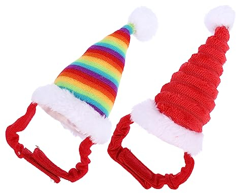 FRCOLOR 4 Hamster-Weihnachtsmütze weihnachtskostüm für Katzen Kleintier Weihnachtskostüm Tier-Weihnachtsmützen Haustier Weihnachtsmütze Kostümhaube weihnachtsdeko Hut