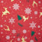Baumwollstoff Rentiere und Eiskristalle mit Glitzereffekt, Weihnachten, rot (Länge am Stück: ab 50cm / Breite: 150cm)