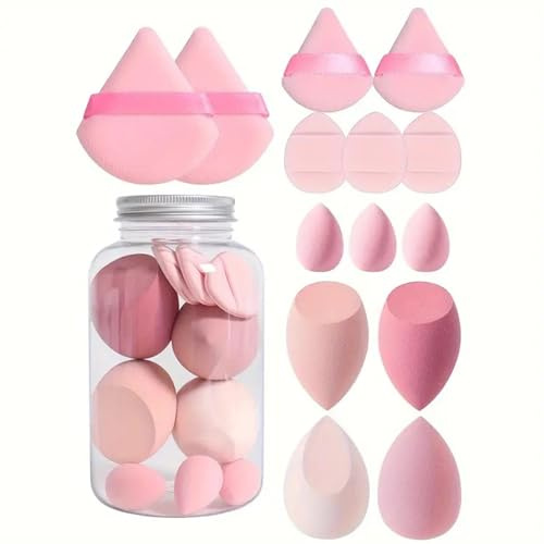 14 Makeup Blenders Sponge Set - BeautyBlenderss Foundation Sponges - Triangle Powder Puff - Finger Makeup Sponge | For Liquid Creams And Powders