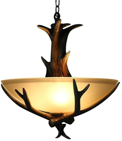 Lámpara colgante rústica americana, lámpara colgante de resina, iluminación de suspensión con pantalla de vidrio for fregadero de isla de cocina