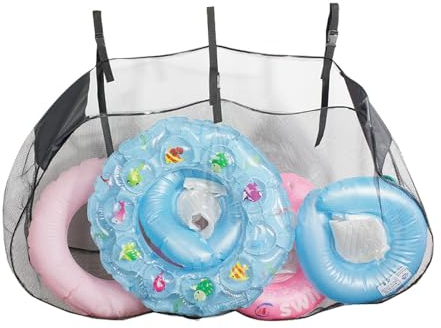 Mesh Pool Spielzeugaufbewahrung, Pool Aufbewahrungsnetz, Hängendes Pool Aufbewahrungs Organisator Netz, Große Kapazität Pool Spielzeug Aufbewahrung Kinder Netztasche Für Zaun,Garage,145 X75 X30 cm