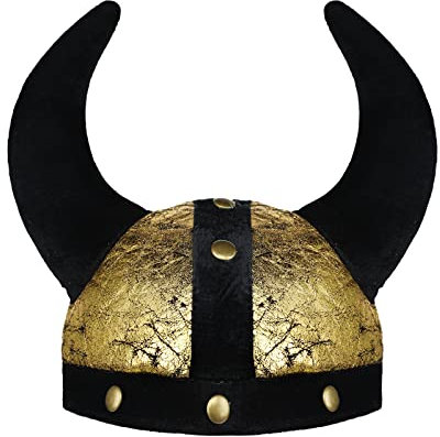 MAGNICROP Viking Helmet Hat Halloween Viking Horns Caps Novelty Ox Horn Cosplay Hat Medieval Fancy Dress Headwear Warrior Costume Hat for Halloween Cosplay Fancy Dress Party Supplies