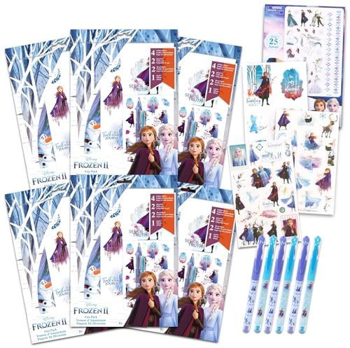 Disney Frozen Party Favors for 6 Guests - Bundle with 6 Frozen Fun Packs with Poster, Stickers, Pens, and Decal | Disney Frozen Party Supplies for Girls, Kids