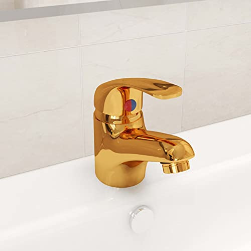 Iiaky Rubinetto Miscelatore Oro 13x10 cm-Rubinetto Miscelatore Bagno Bidet casa Testa Mobile Grigio Silver Basic