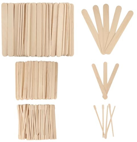 300 Stück Holzspatel für Haarentfernung, 3 Größen Mundspatel Holz, Holzspatel Waxing Applikator, Holzmundspatel Holzstäbchen zum Basteln, Spatel Holz für Eisstiele, Handwerk