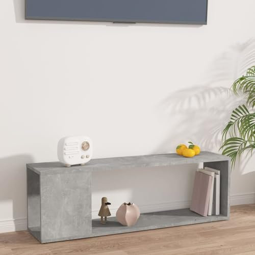 ShGaxin Meuble TV, meuble de salon, meuble TV de salon, petit meuble, table d'appoint, table de télévision, table de télévision, aggloméré gris béton 100 x 24 x 32 cm