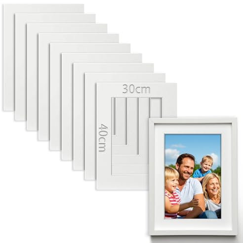 TXXATX 10 Stück Passepartout 30x40 cm Außenmaße Innengröße 19x29 cm Passpartout 1,5 mm Stark Passpartu Passepartout Kaufen Passepartout Karton Weiß für Fotos Bilder Kunstdrucken