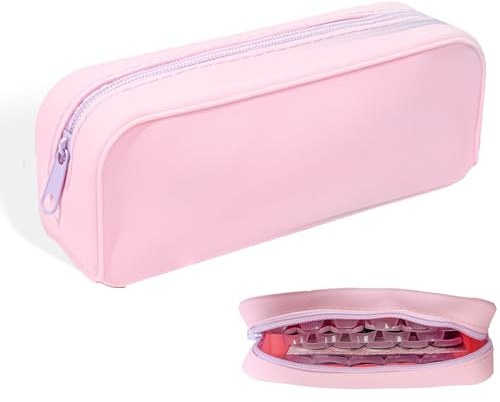 EOREA Pink Travel Contact Lens Organizer, Daily Contact Lens Carrying Case Travel, Portable Storage Case for Disposable Contact Lens, Daily Contact Lens Case Organizer Storage up to 50 lenses (Pink)