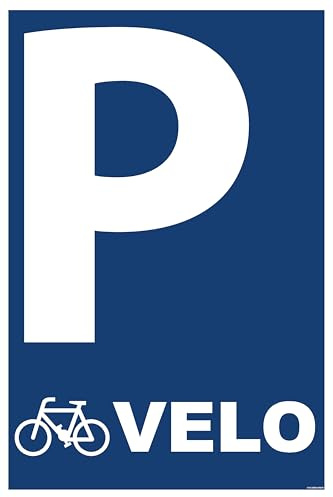 Panneau parking vélo en aluminium/dibond : épaisseur : 3 mm (Bleu, 200x300mm)