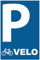 Panneau parking vélo en aluminium/dibond : épaisseur : 3 mm (Bleu, 200x300mm)
