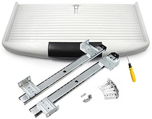 LFONDIGE Keyboard Storge Shelves 550X270Mm Keyboard Tray Under Desk,Lightweight Andng Abs Material and Metal Slide Rails/White/550 * 270Mm/22 * 11Inch