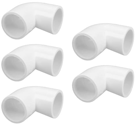 Hoite Raccords coudés à 90 degrés en PVC, 5 pièces, 20 mm, connecteurs blancs à angle droit pour l'irrigation industrielle et l'amélioration de l'habitat