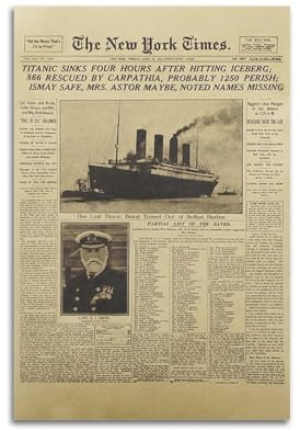 Titanic-Poster, Vintage-Film-Leinwand, Wandkunst, Dekoration, Wohnzimmer, modern, Familienschlafzimmer, 30 x 45 cm, ungerahmter Stil